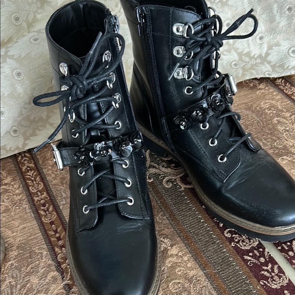 XOXO Black Lace-Up Boots